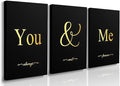 GUBIYU Black and Gold Bedroom Art Love Wall Decor You and Me Word Canvas Poster by GUBIYU