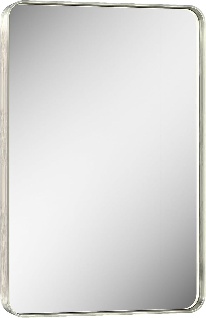 Keonjinn 20 x 30 Inch Brushed Nickel Bathroom Mirrors - Image 9