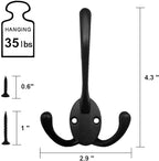 Wall Mounted Coat Hooks 15 Packs Heavy Duty Black Hardware Robe Hooks Decorative - Image 3