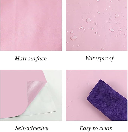 197"x17.7" Pink Wallpaper Solid Color Peel and Stick Wallpaper Pink Contact - Image 2
