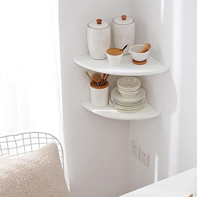 Corner Shelf, Round End Wall Mount Display Shelf - Image 6