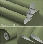 Dimoon 110''x17.7'' Green Peel and Stick Wallpaper Contact Paper Modern Self - Image 2