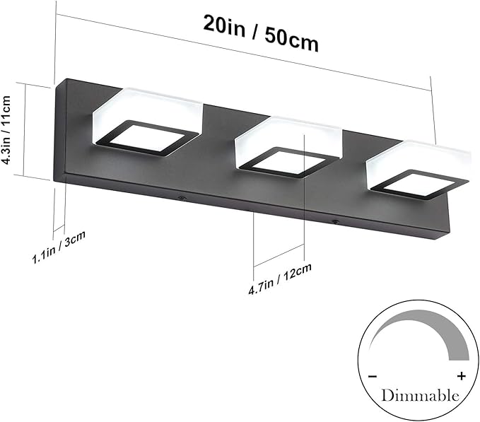 Ralbay 5 Color Temperature Modern LED Black Bathroom Vanity Lights Dimmable - Image 5
