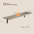 DINZI LVJ Long Wall Shelves, 39.4Inch Wall Mounted Shelves Set of 2, Extra - Image 3