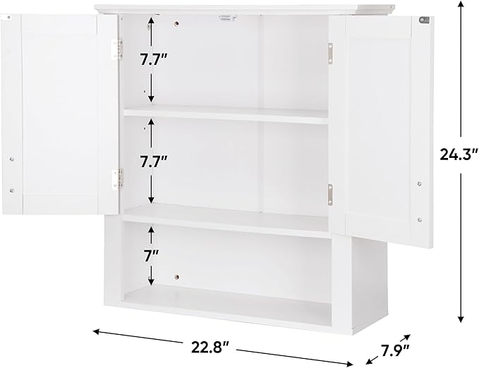SUPER DEAL Bathroom Wall Cabinet Over The Toilet, Wall Mount Storage Medicine - Image 2