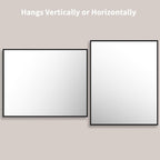 LOAAO 40"X32" Black Rectangle Bathroom Mirror Wall, Matte Black Aluminum Alloy - Image 4