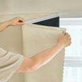 AJAZZ 100% Black Out Curtains Adhesive Blackout Temporary Curtain Rod No by AJAZZ