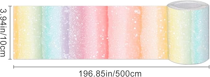 HOMETITUTE Wallpaper Border Peel and Stick Wall Border Rainbow Stripe - Image 3
