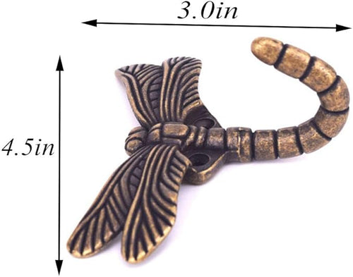 2pcs Dragonfly Coat Hooks Decorative Creativity Wall Mounted Hanger Hook - Image 2