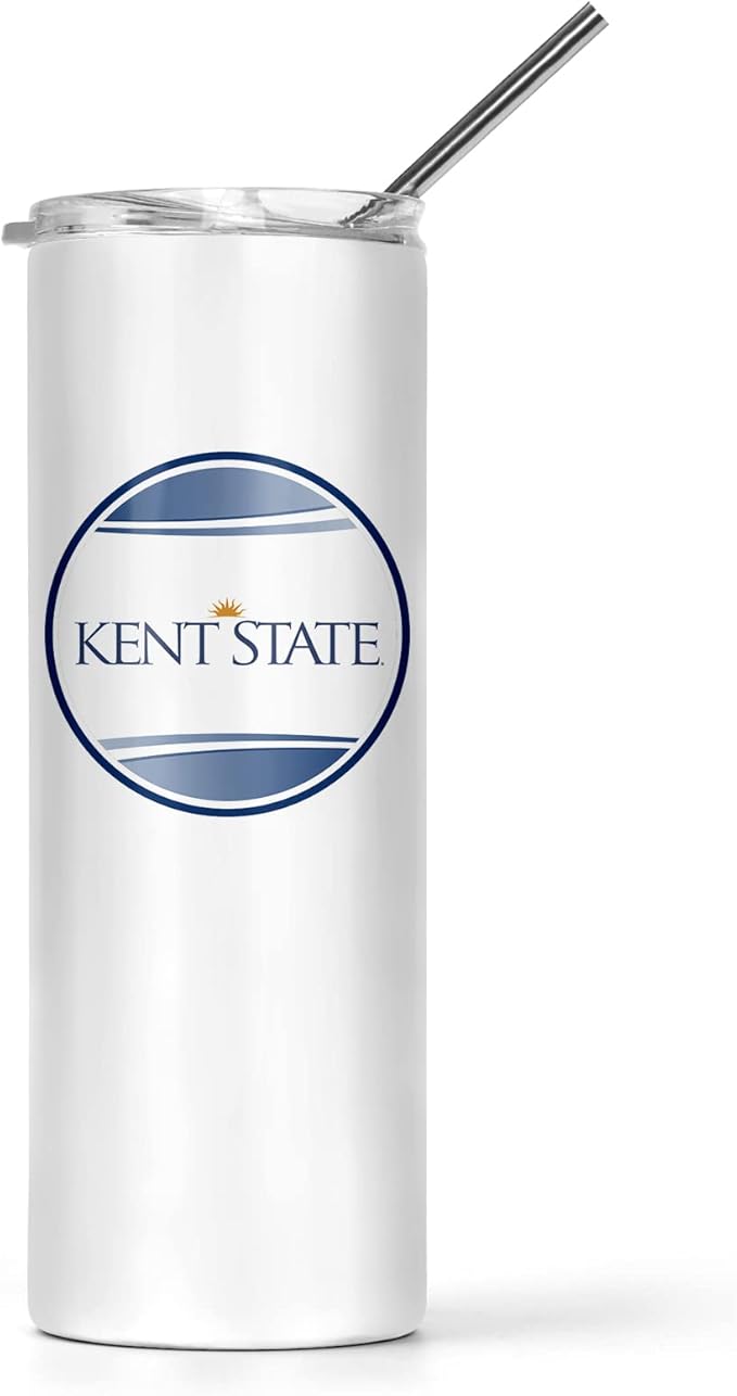 Kent State University Skinny Tumbler, Water Tumbler, Stainless Steel Tumbler, Tumbler Cup, Tumbler with Straw and Lid, Double Wall, Stainless Tumbler (Kent State University #6)