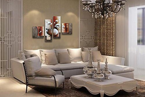 Wieco Art -Stretched and Framed 100% Hand-painted Modern Canvas Wall Art - Image 5