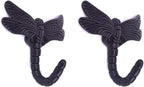 2pcs Dragonfly Coat Hooks Decorative Creativity Wall Mounted Hanger Hook by Geenite