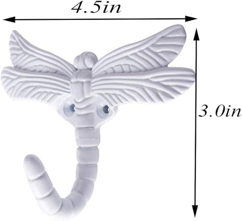 2pcs Dragonfly Coat Hooks Decorative Creativity Wall Mounted Hanger Hook - Image 2