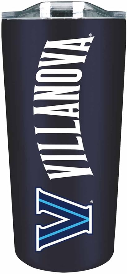 Campus Colors NCAA Stainless Steel Tumbler perfect for Gameday - 18 oz - Double Walled - Keeps Drinks Perfectly Insulated (Villanova Wildcats - Navy)