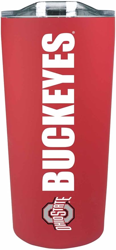 Campus Colors NCAA Stainless Steel Tumbler perfect for Gameday - 18 oz - Double Walled - Keeps Drinks Perfectly Insulated (Ohio State Buckeyes - Red)