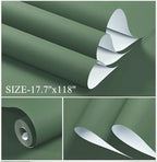 Dimoon 590''x23.6'' Green Peel and Stick Wallpaper Contact Paper Modern Self - Image 2