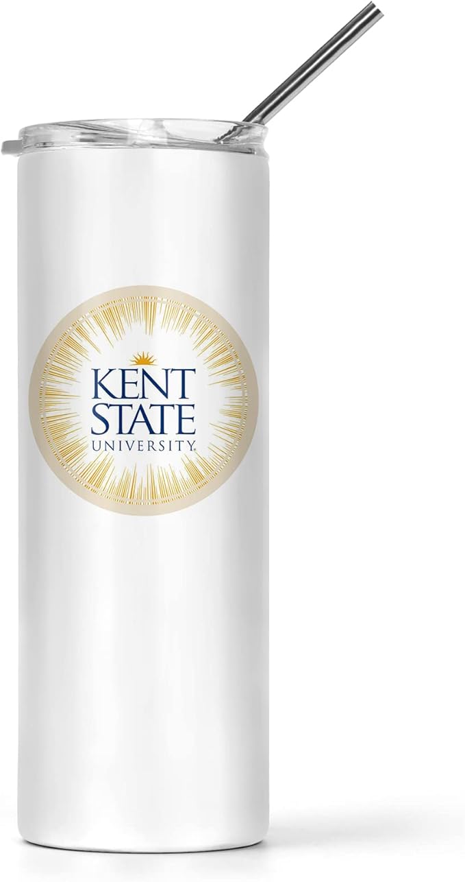 Kent State University Skinny Tumbler, Water Tumbler, Stainless Steel Tumbler, Tumbler Cup, Tumbler with Straw and Lid, Double Wall, Stainless Tumbler (Kent State University #12)
