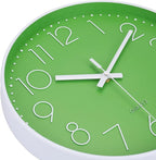 jomparis Modern Office Green Decor Wall Clock 12" Silent & Non-Ticking Battery - Image 6