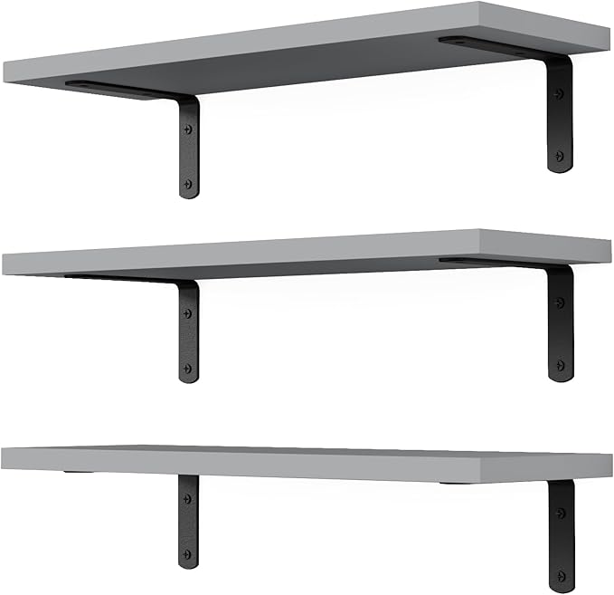 DOLLFIO Floating Shelves, 3 Sets Wall Wooden Shelves by DOLLFIO
