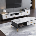 Glossy Marble Paper Granite Gray/White Wallpaper Peel and Stick Wallpaper Self - Image 2