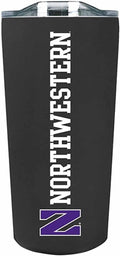 Campus Colors NCAA Stainless Steel Tumbler perfect for Gameday - 18 oz - Double Walled - Keeps Drinks Perfectly Insulated (Northwestern Wildcats - Black)
