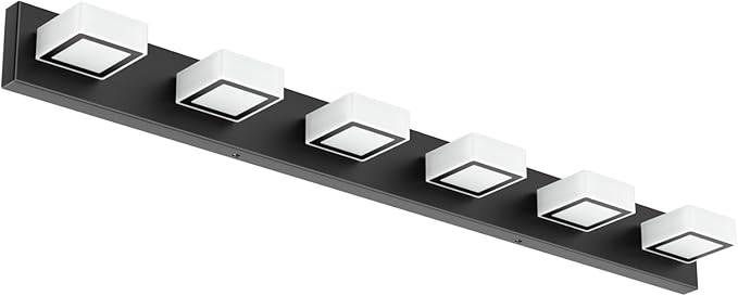 Ralbay Black Bathroom Vanity Lights 48inch Metal Acrylic LED Modern Bathroom - Image 9
