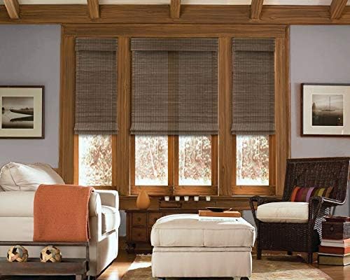 Cordless Woven Wood Roman Shades, 69W x 60H, Winthrop Camel, Sizes 20-72 Wide - Image 4