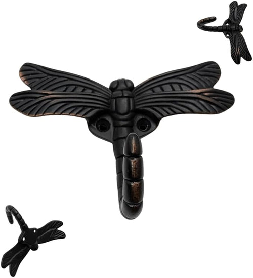 6 pcs Oil Rubbed Bronze Dragonfly Decorative Wall Hooks - Image 2