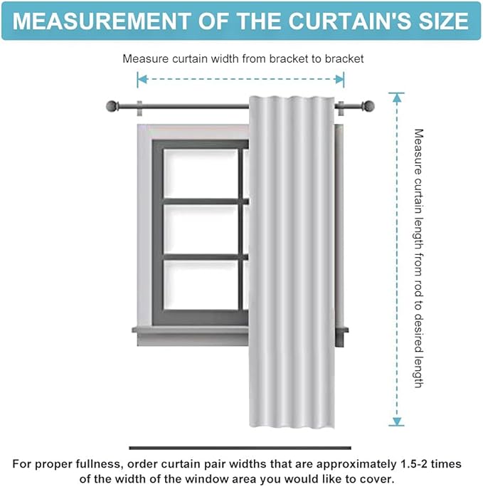 RYB HOME Room Darkening Thermal Blackout Curtains, Window Curtains Draperies - Image 8