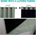NICETOWN Greyish Green 100% Blackout Lined Curtains, 2 Thick Layers Narrow Wide - Image 5