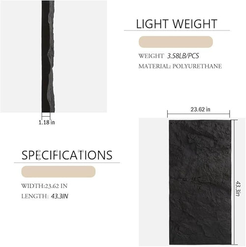 4-Pack 3D PU Stone Wall Panels for Interior Decor - Image 2