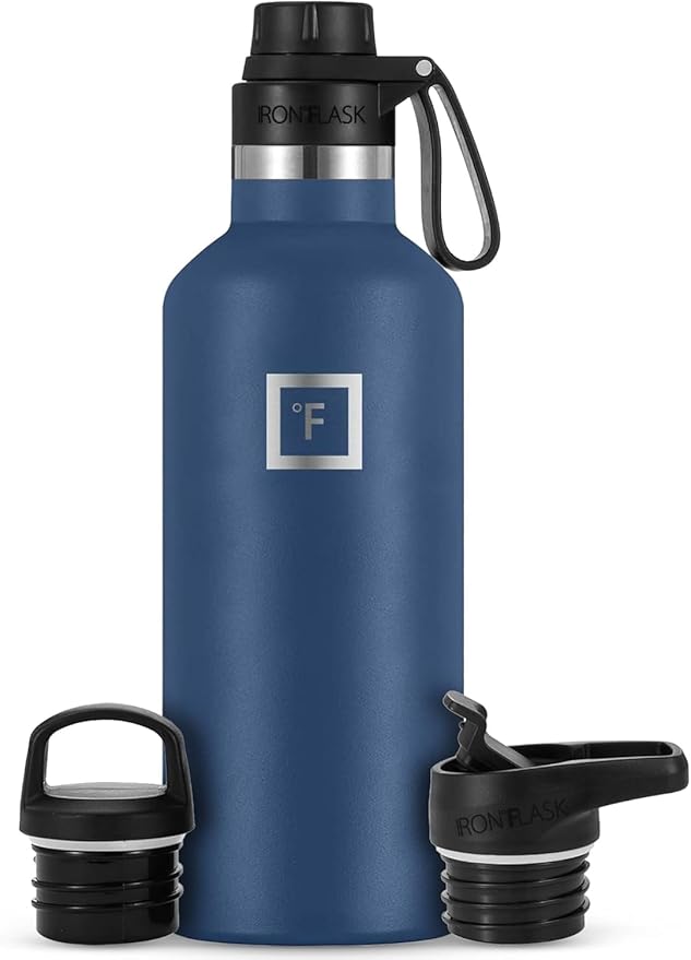 IRON °FLASK Camping & Hiking Hydration Flask with Spout, BPA-Free Insulated Stainless Steel Sports Water Bottle - 32 oz Twilight Blue