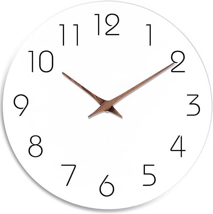 Mosewa Large Wall Clock Battery Operated 16 Inch White Silent Non Ticking by MOSEWAWALLCLOCK