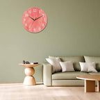 Mxocom Coral Red Wall Clock Magenta Pastel Artistic 10 Inch Silent Non Ticking - Image 7