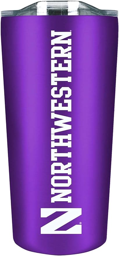 Campus Colors NCAA Stainless Steel Tumbler perfect for Gameday - 18 oz - Double Walled - Keeps Drinks Perfectly Insulated (Northwestern Wildcats - Purple)