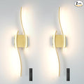 Battery Operated Wall Sconce Set of 2, Dimmable Cordless Battery Wall Sconces by Daunton