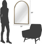 Bathroom Arched Wall Mirror Brushed Metal Vanity Wall Mounted Mirror - Image 7