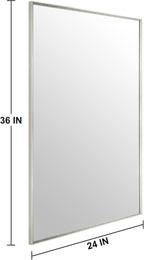 Bathroom Mirror for Wall, 36x24 Inch Metal Framed Mirror, Brushed Nickel - Image 5