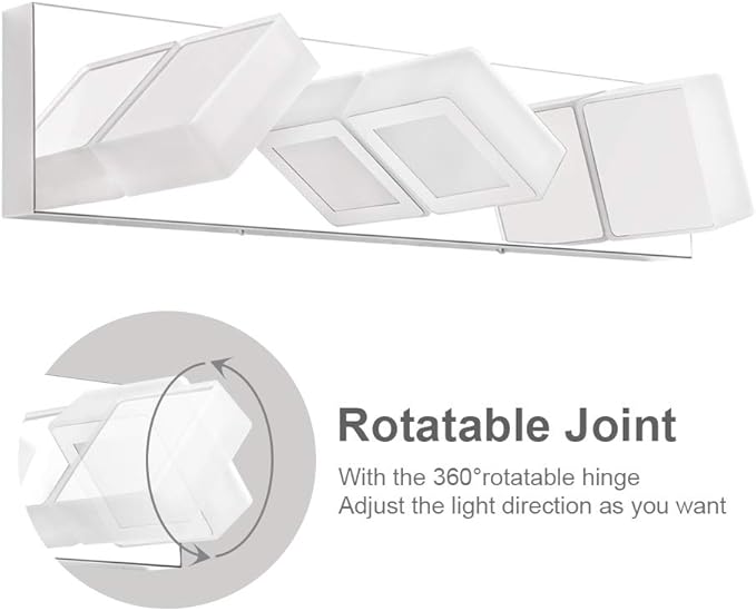 Ralbay Dimmable LED Vanity Light Modern 3 Light Acrylic Stainless Steel - Image 4