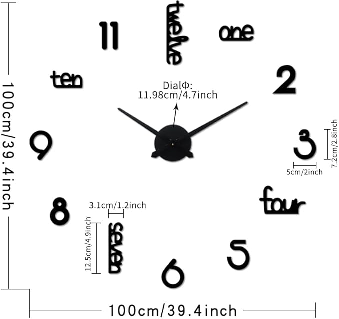 Large Modern Art Deco Wall Clock Silent Acrylic Unique Decorative Wall Clocks - Image 5