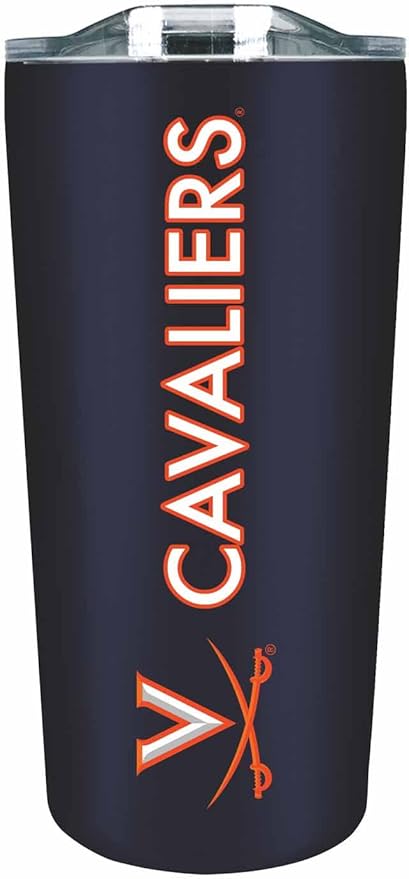 Campus Colors NCAA Stainless Steel Tumbler perfect for Gameday - 18 oz - Double Walled - Keeps Drinks Perfectly Insulated (Virginia Cavaliers - Navy)