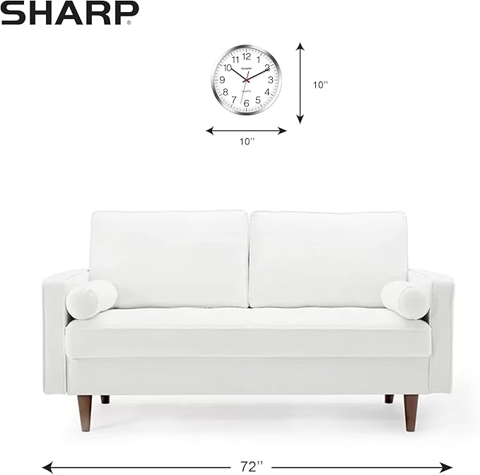 Sharp Wall Clock – Silver/Chrome, Silent Non Ticking 10 Inch Quality Quartz - Image 4
