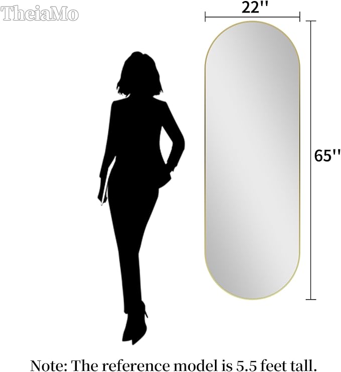 Oval Full Length Mirror, Ultra-Clear Explosion-Proof Dressing Mirror, Simple & - Image 2