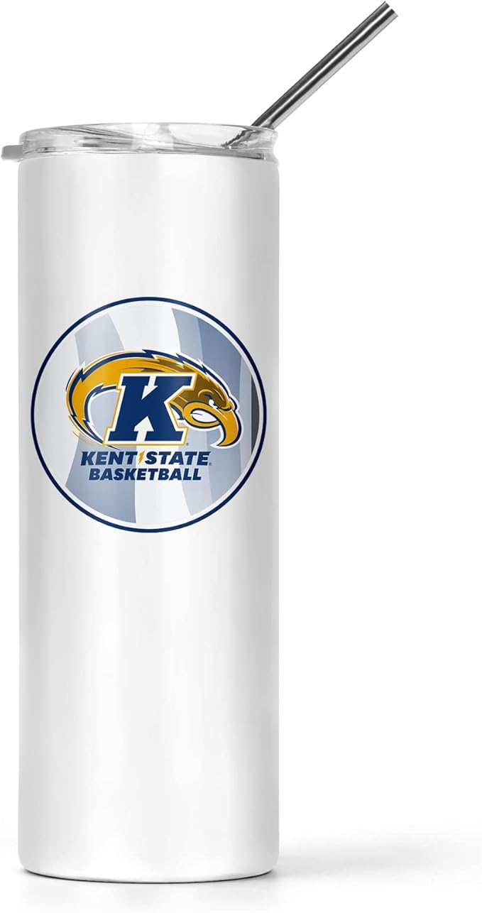 Kent State University Skinny Tumbler, Water Tumbler, Stainless Steel Tumbler, Tumbler Cup, Tumbler with Straw and Lid, Double Wall, Stainless Tumbler (Kent State University #9)