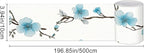 HOMETITUTE Wallpaper Border Peel and Stick Blue Blossom Texture Decorative Wall - Image 3