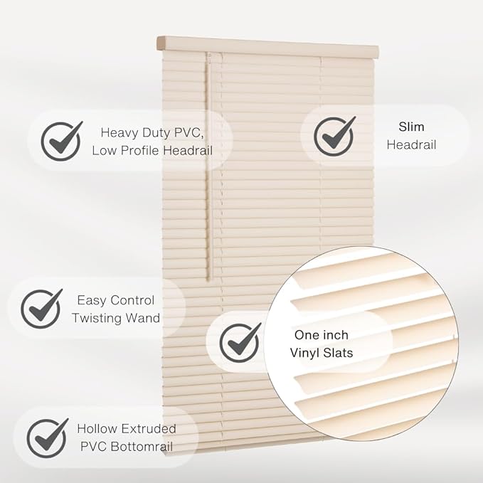 LOTUS & WINDOWARE Cordless Mini Blind, 16.5" Wide x 84" Long - Image 2