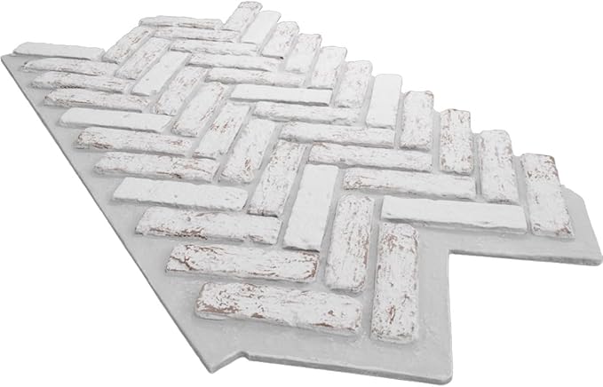 EverStone Herringbone Faux Brick Panel, 46 1/2"W x 25 1/4"H x 1"D, Rustic White - Image 6