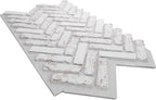 EverStone Herringbone Faux Brick Panel, 46 1/2"W x 25 1/4"H x 1"D, Rustic White - Image 6