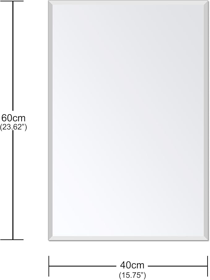 Frameless Bathroom Mirror for Wall, Rectangle Beveled Edge Mirror for Over Sink - Image 3