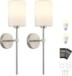 Battery Operated Wall Sconce Set of Two, Wireless Rechargeable Wall Light - Image 9